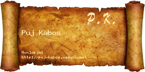 Puj Kabos névjegykártya